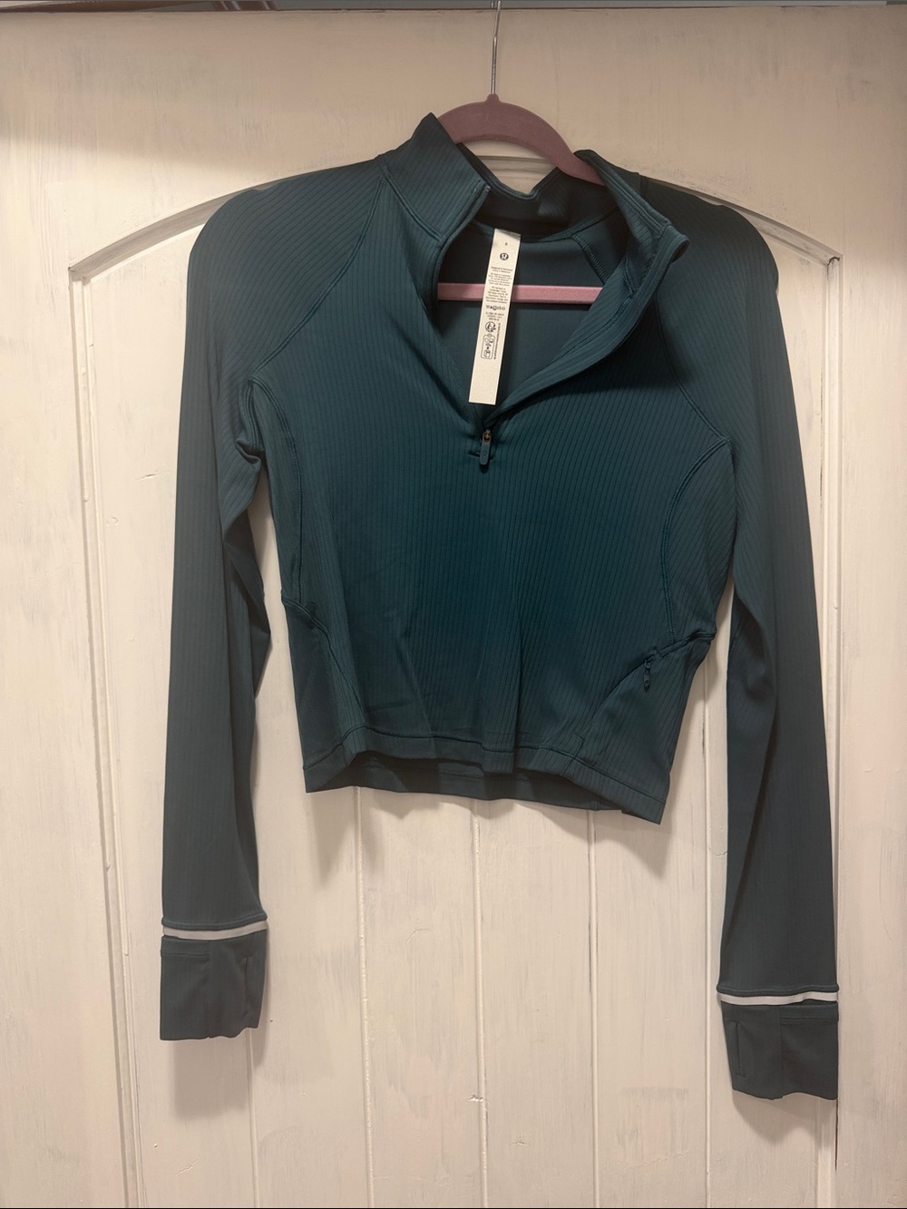 lululemon athletica Dark Teal Ribbed Quarter-Zip Pullover